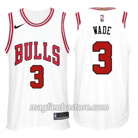 Maglia NBA Chicago Bulls Dwyane Wade 3 Nike Bianco Swingman - Uomo